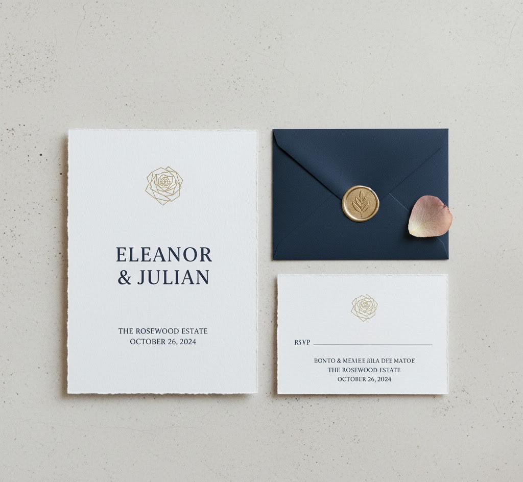 Modern minimalist wedding invitation